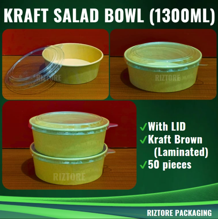 Kraft Salad Bowl with Lid 50's