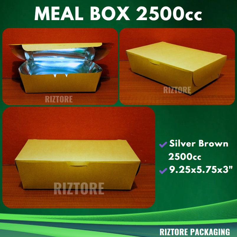 Meal Box Brown/Silver 750cc, 1300cc and 2500cc