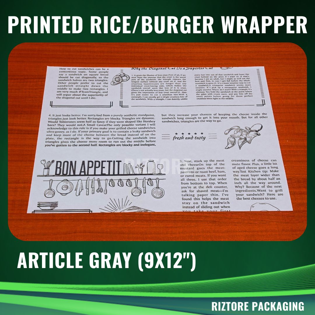 Printed Rice Wrapper 9x12"