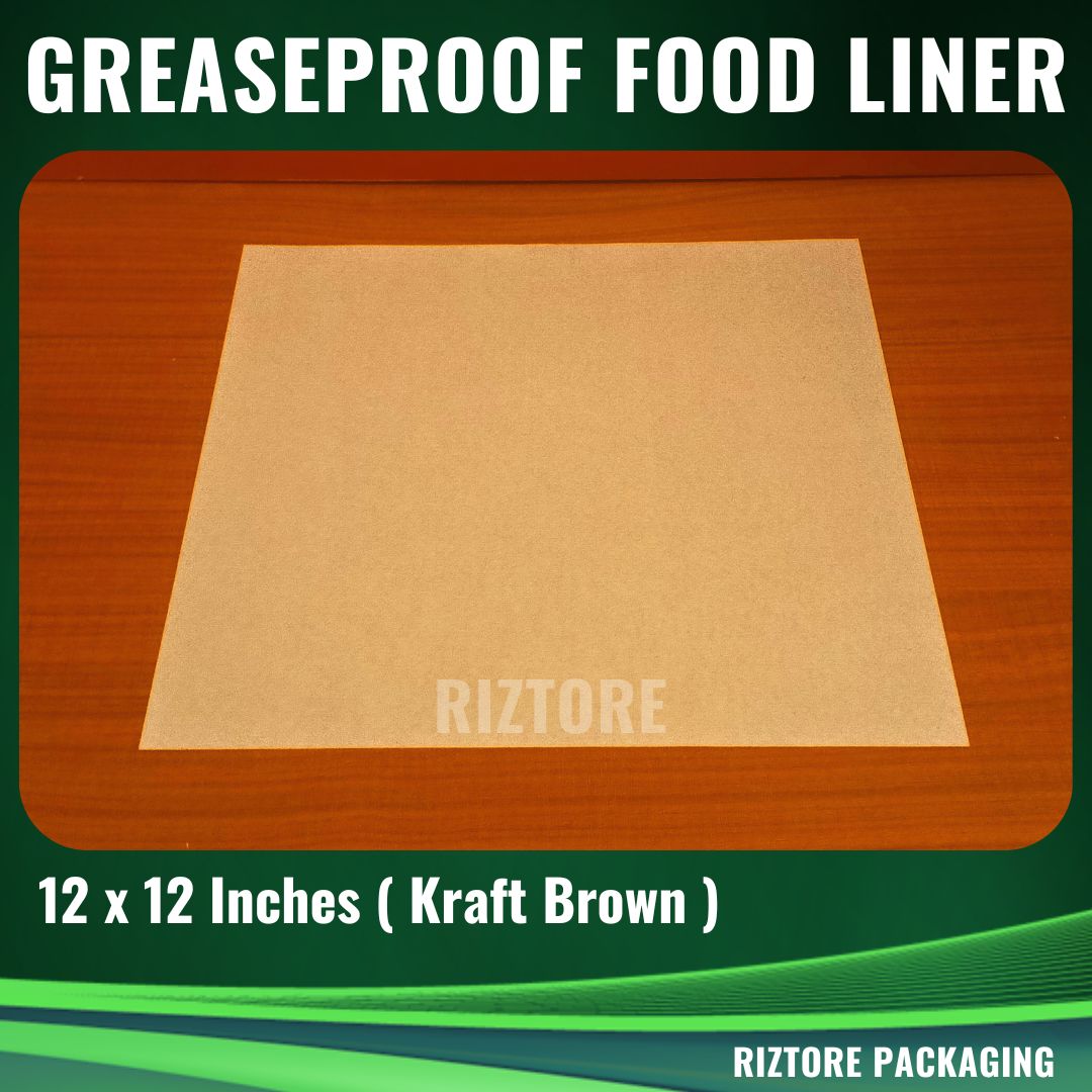 Kraft Greaseproof Paper Food Liner 12x12 inches