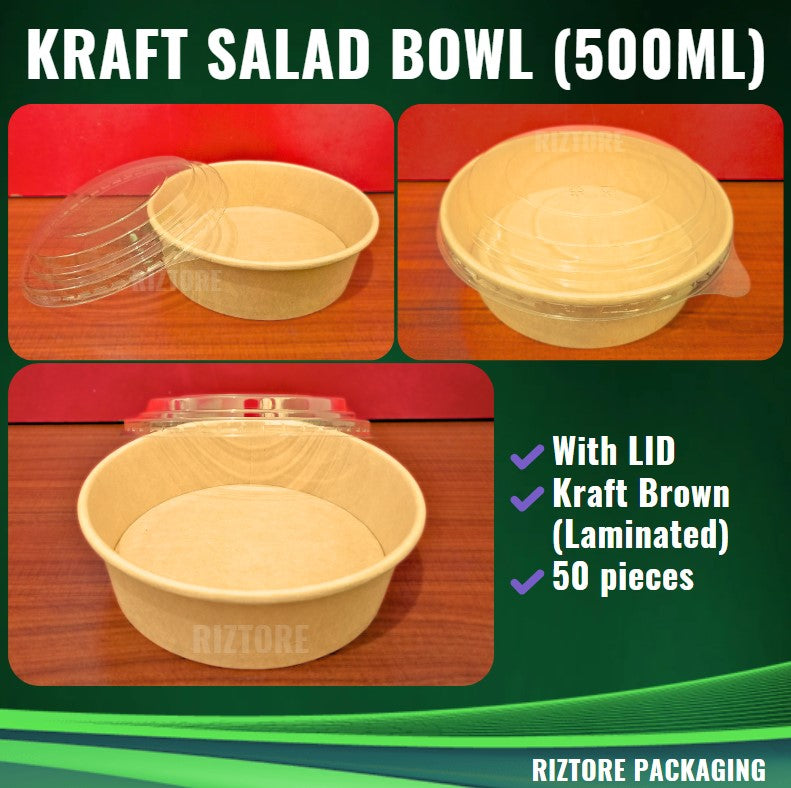 Kraft Salad Bowl with Lid 50's