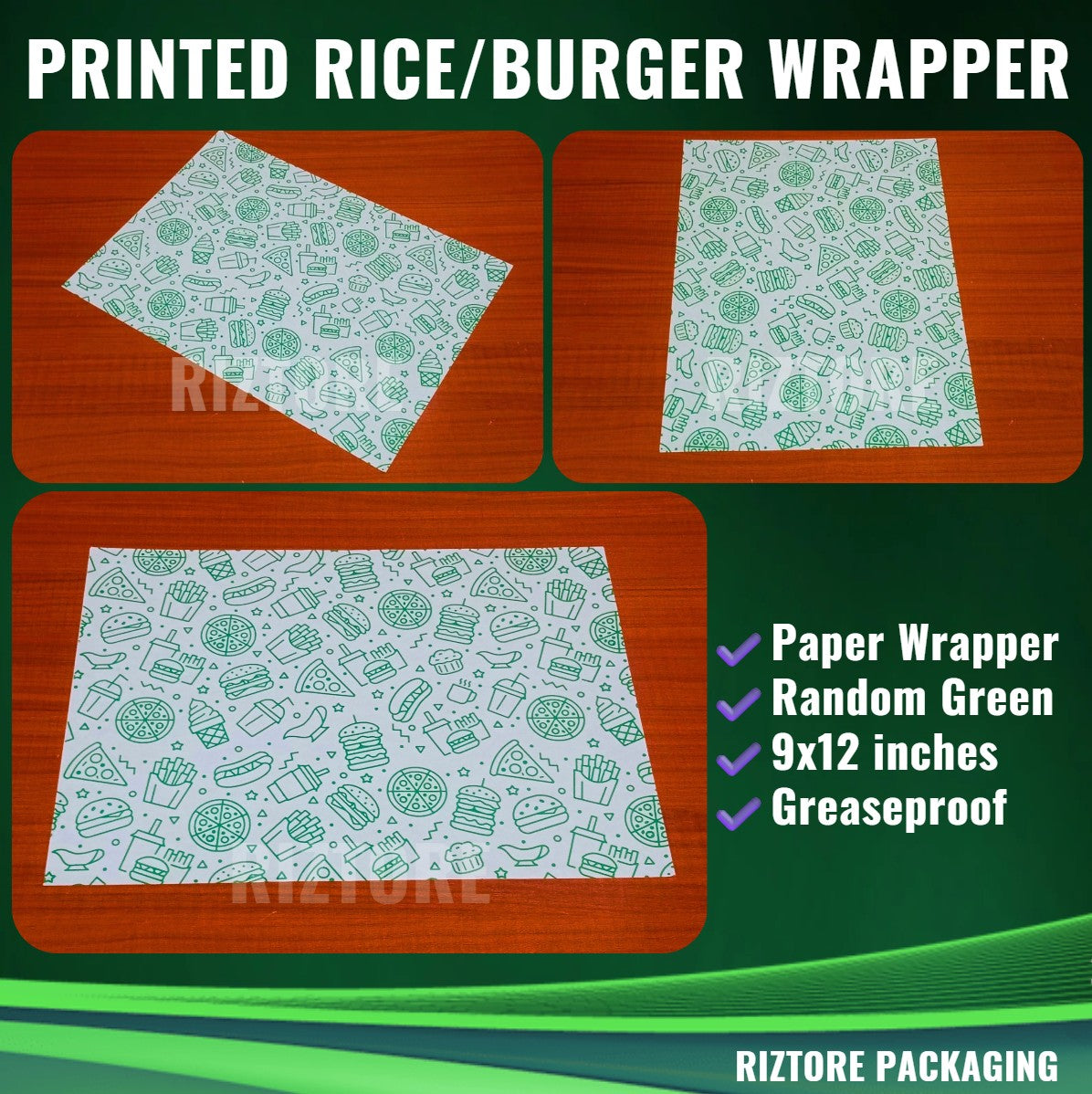 Printed Rice Wrapper 9x12"