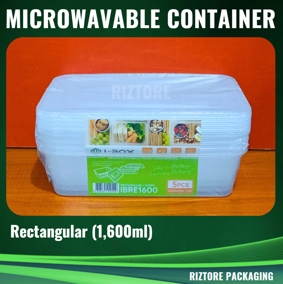 IBOX Microwavable Rectangle / Party Tray 1600ml, 2500ml, 3200ml and 5000ml