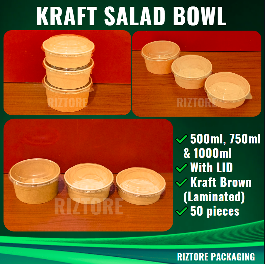 Kraft Salad Bowl with Lid 50's