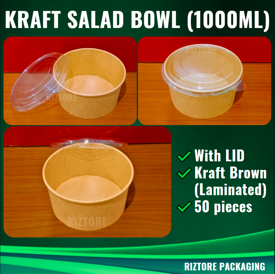 Kraft Salad Bowl with Lid 50's