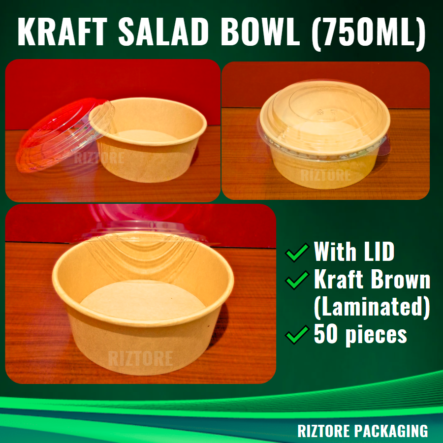 Kraft Salad Bowl with Lid 50's