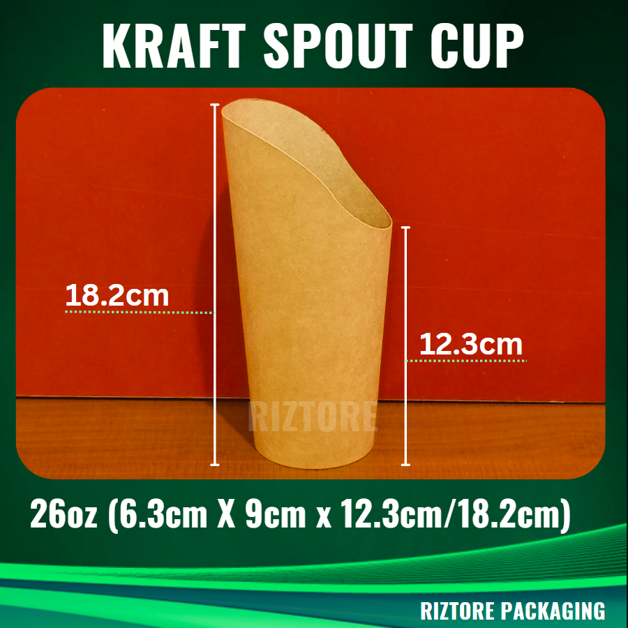 KRAFT Brown SPOUT CUP 12oz, 16oz and 26oz