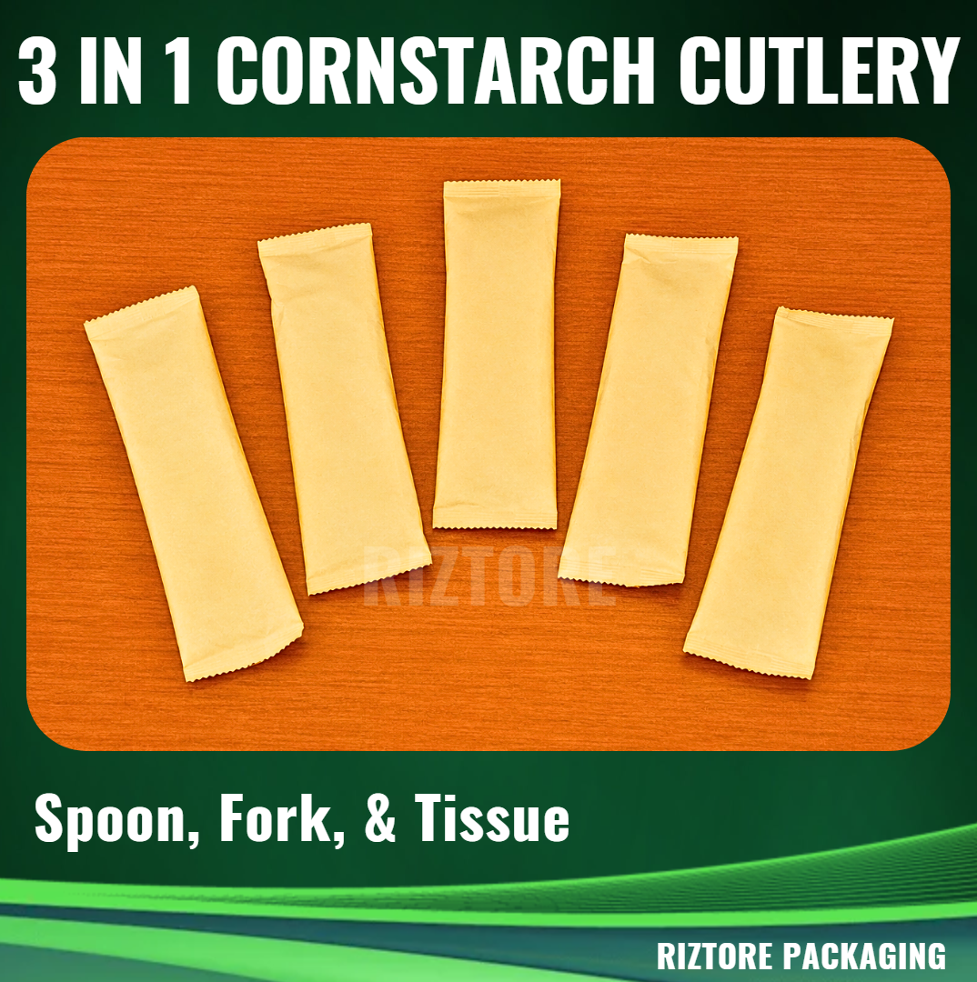 Cornstarch 3-1 cutlery Spoon/Fok/Tissue