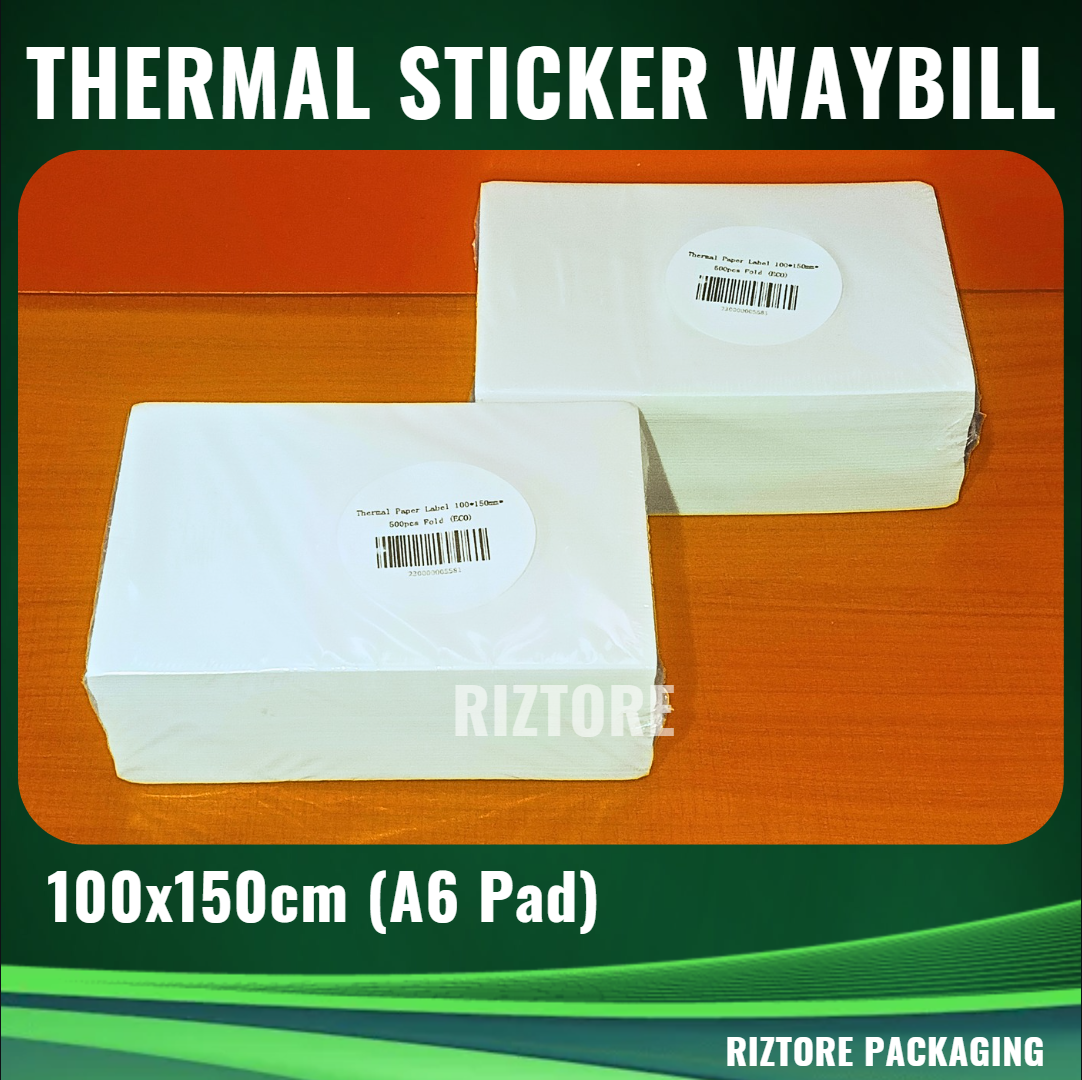 Thermal Sticker Waybill A6 500 sheets (100mm x 150mm)