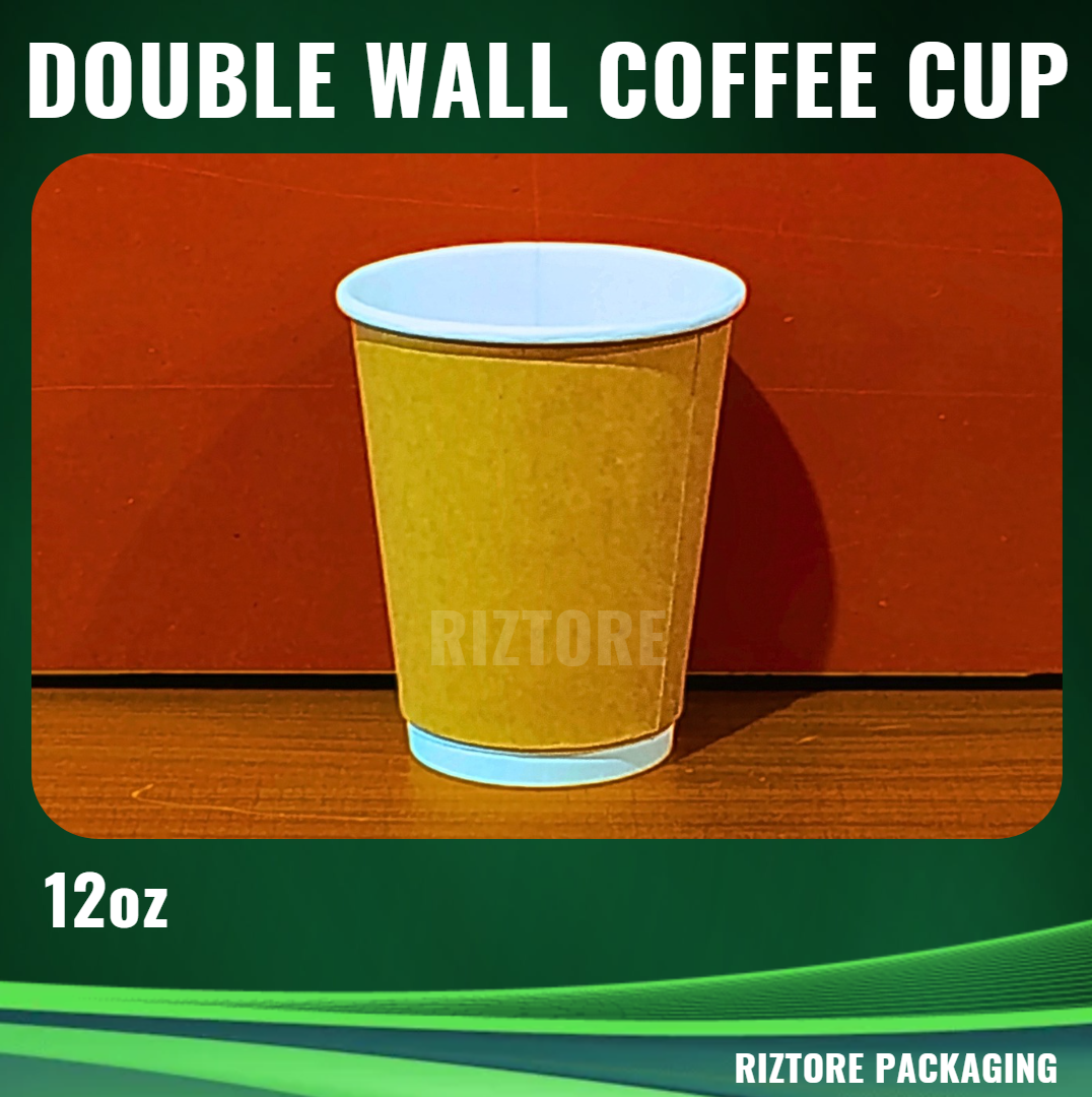 Coffee Cups 8oz, 12oz, 16oz (Double Wall, Rippled)