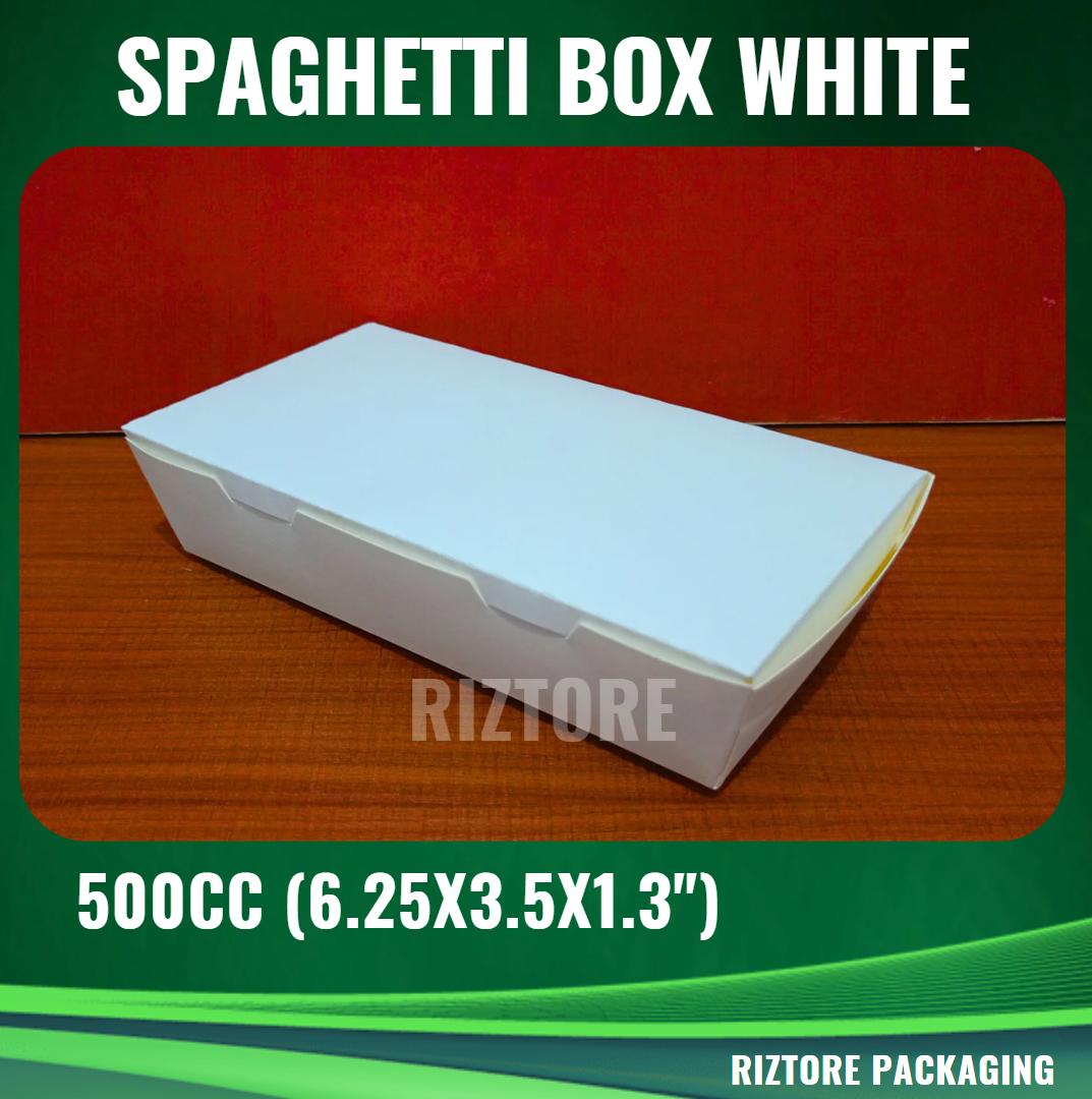 Spaghetti Box White and Brown Silver 500cc