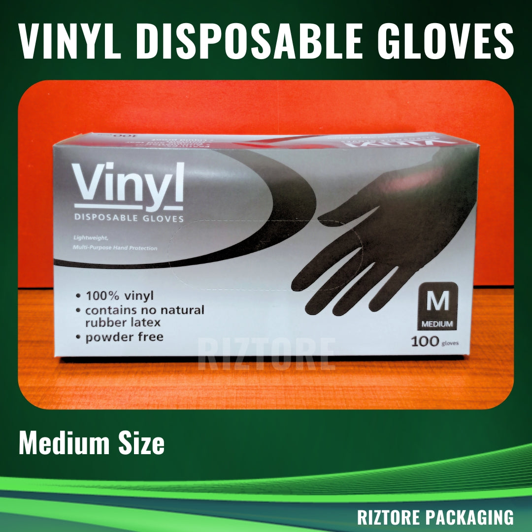 Vinyl Disposable Gloves Black/Blue