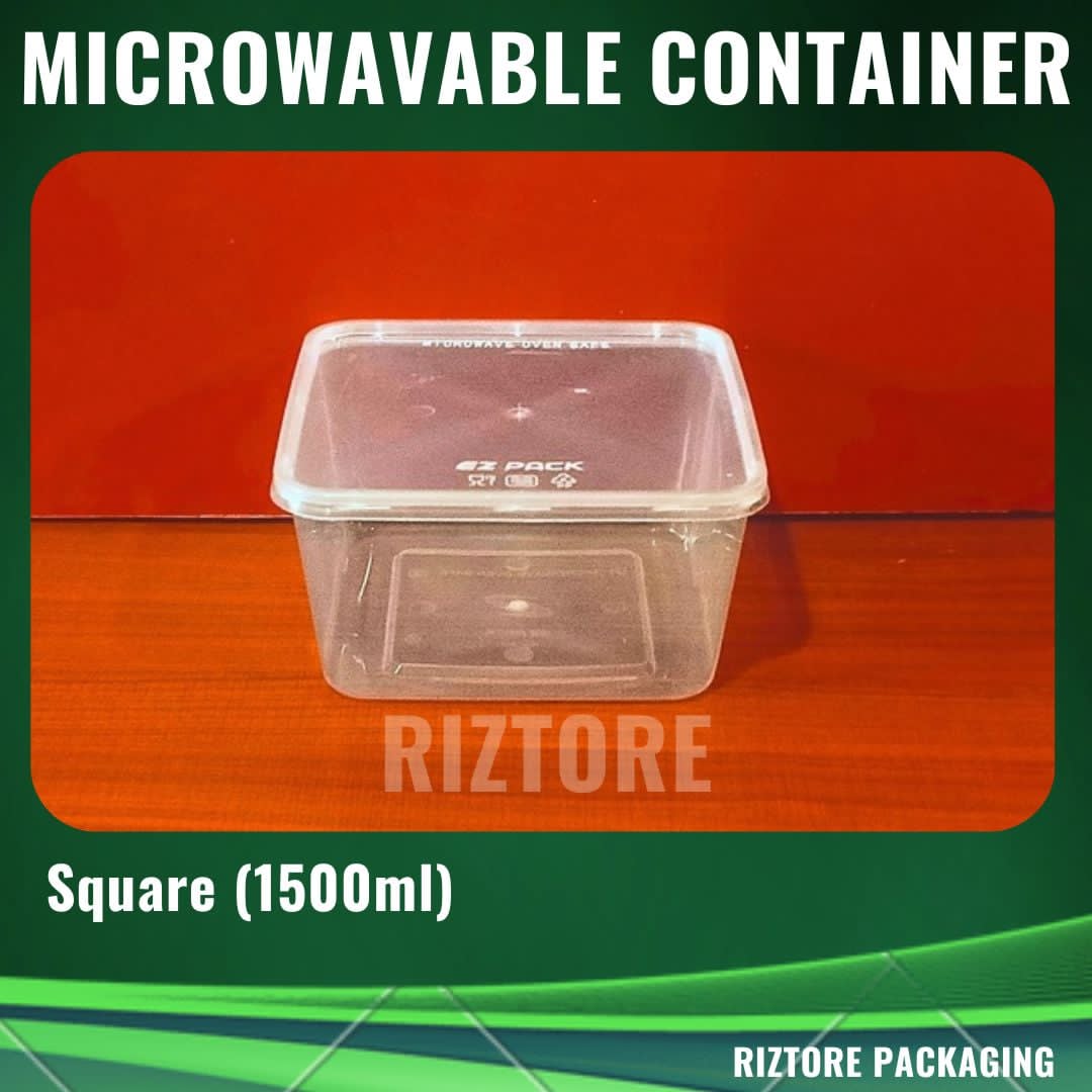 Square Microwavable Container 1500ml/2000ml