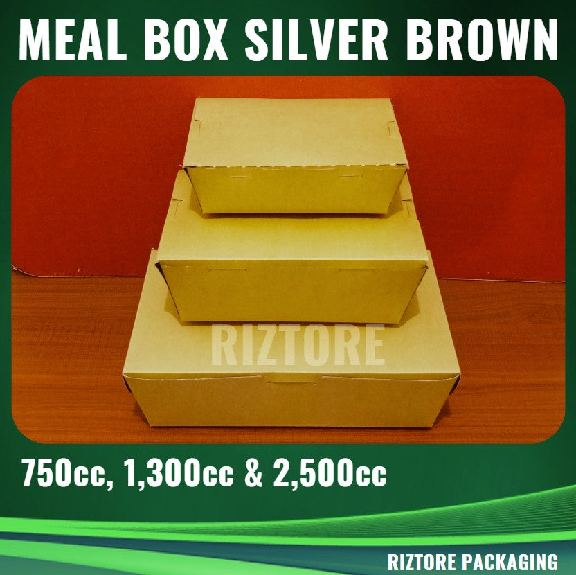 Meal Box Brown/Silver 750cc, 1300cc and 2500cc