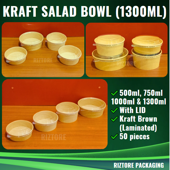 Kraft Salad Bowl with Lid 50's