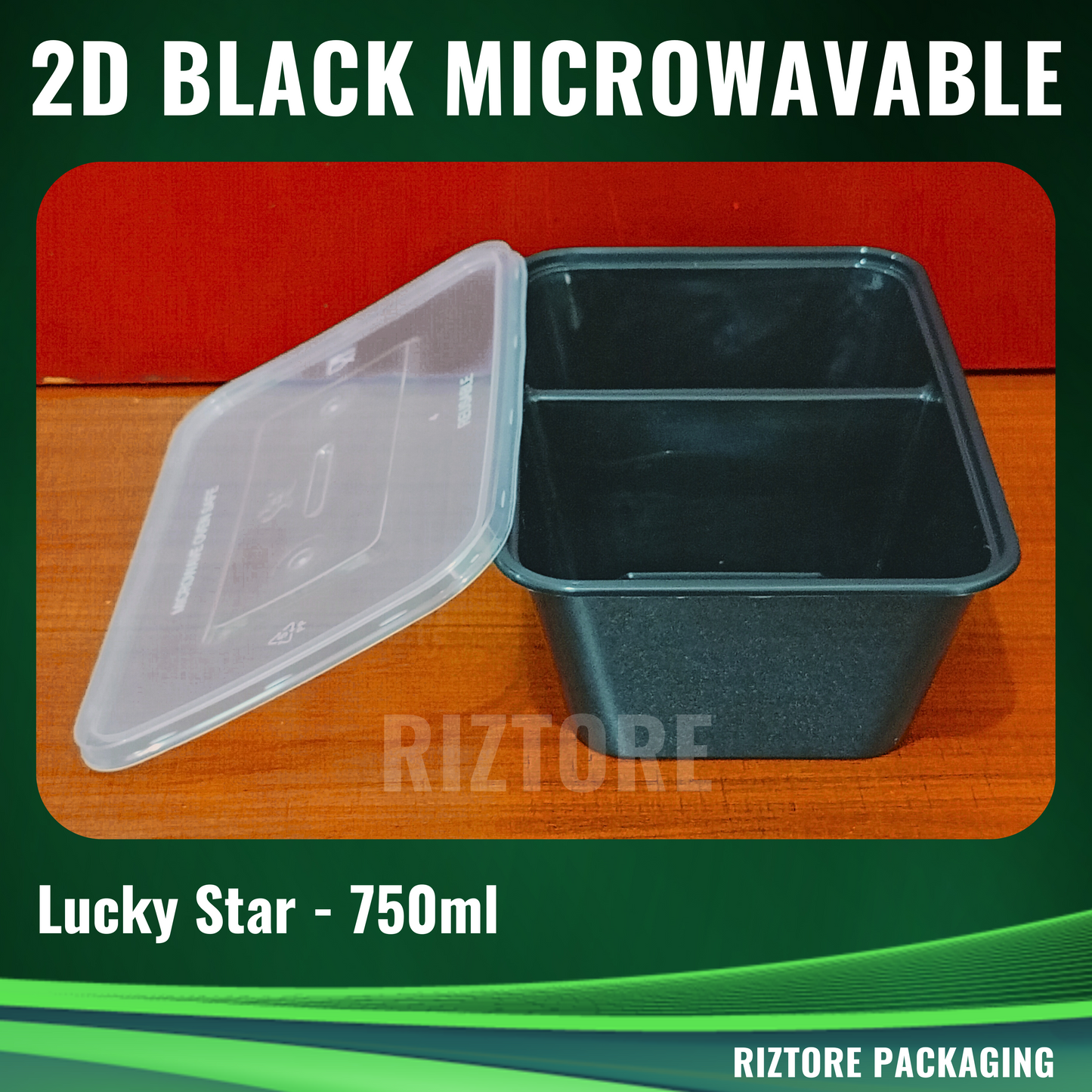 2 Division Lucky Star Microwavable Black/Clear 10pcs/pack