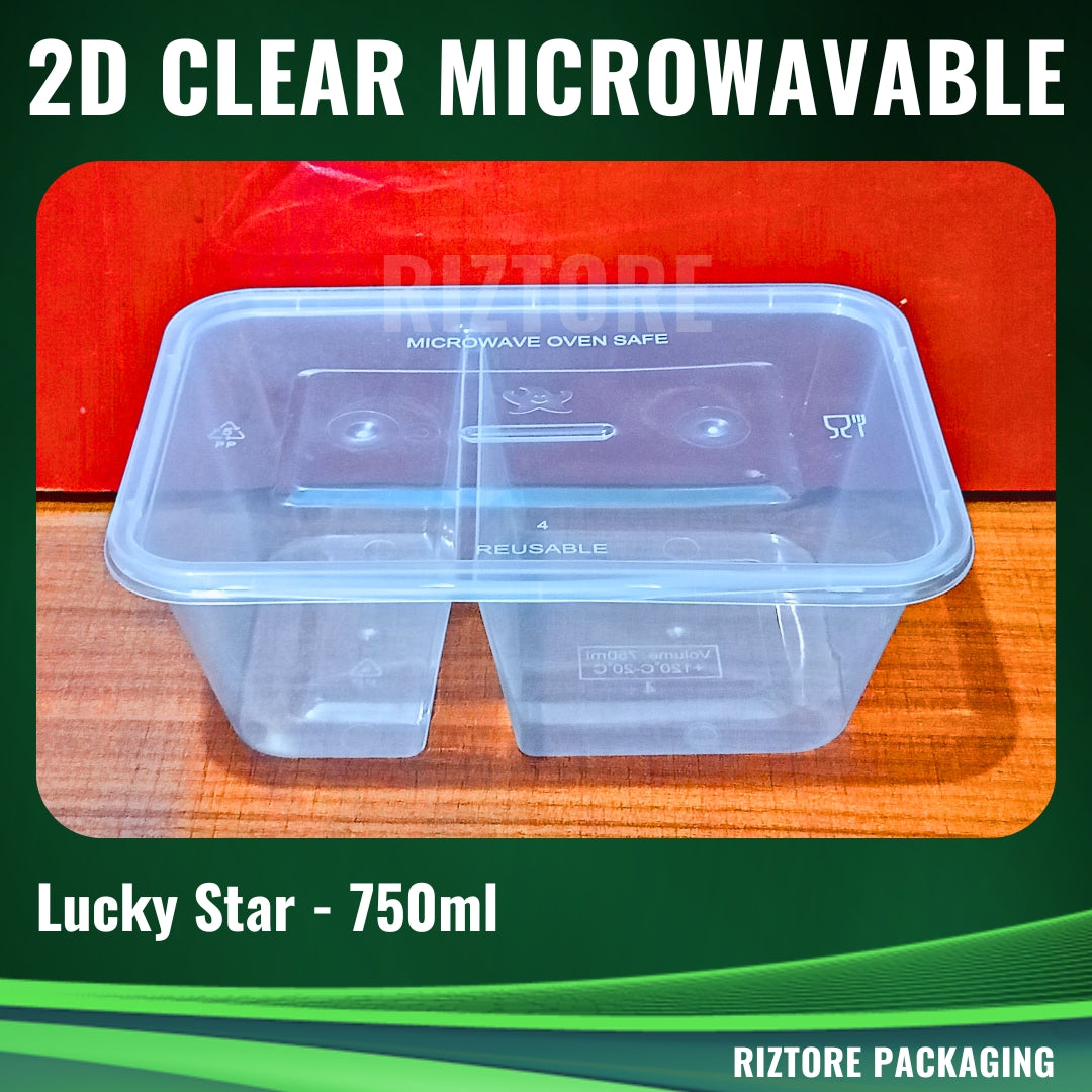 2 Division Lucky Star Microwavable Black/Clear 10pcs/pack