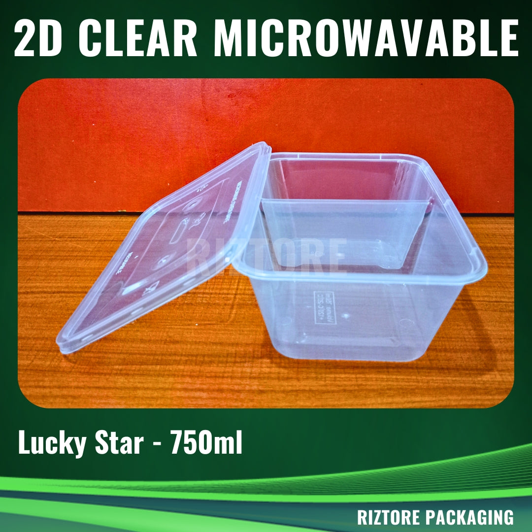 2 Division Lucky Star Microwavable Black/Clear 10pcs/pack