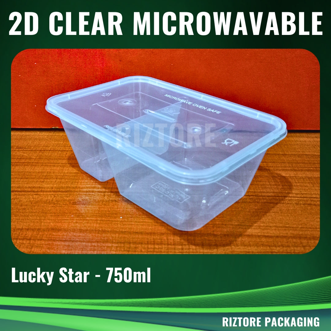 2 Division Lucky Star Microwavable Black/Clear 10pcs/pack