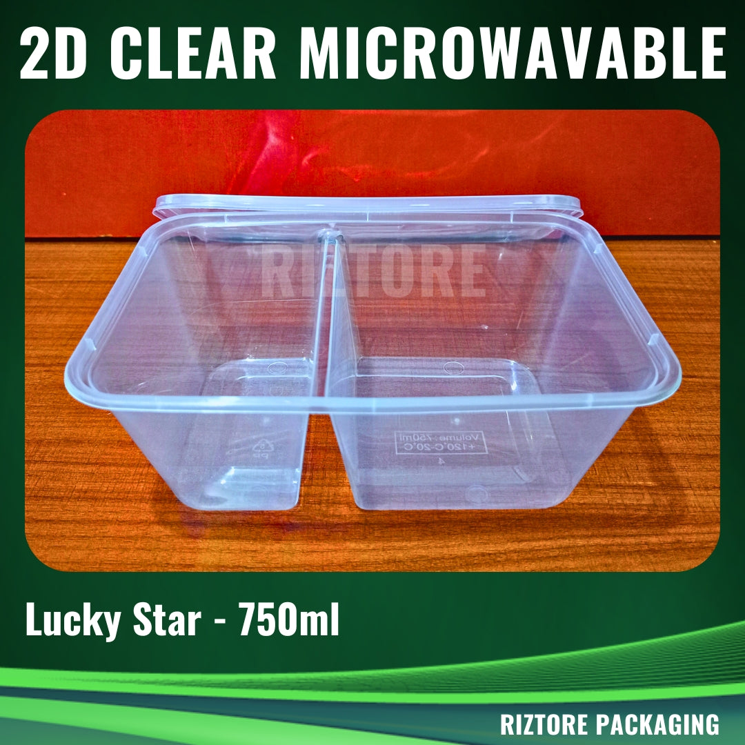 2 Division Lucky Star Microwavable Black/Clear 10pcs/pack