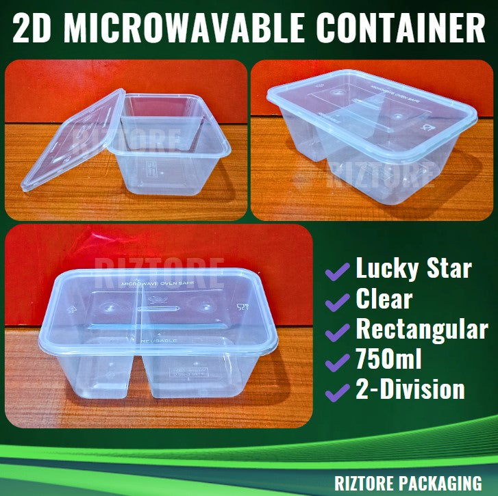 2 Division Lucky Star Microwavable Black/Clear 10pcs/pack