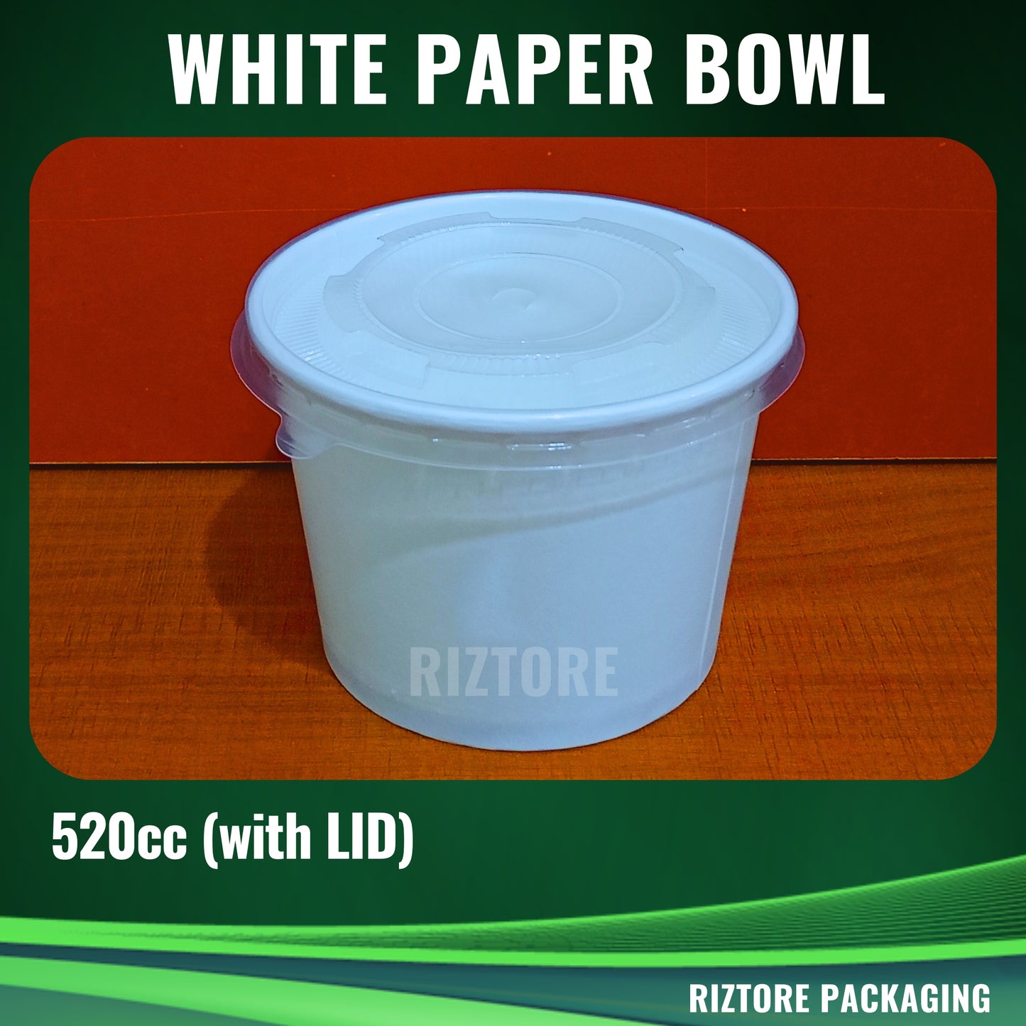 Paper Bowl with Lid 100 pcs