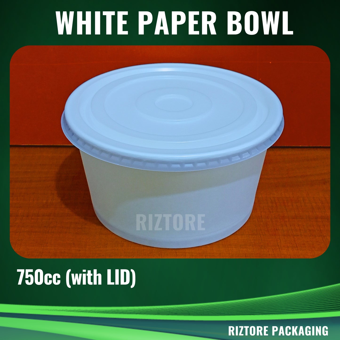 Paper Bowl with Lid 100 pcs
