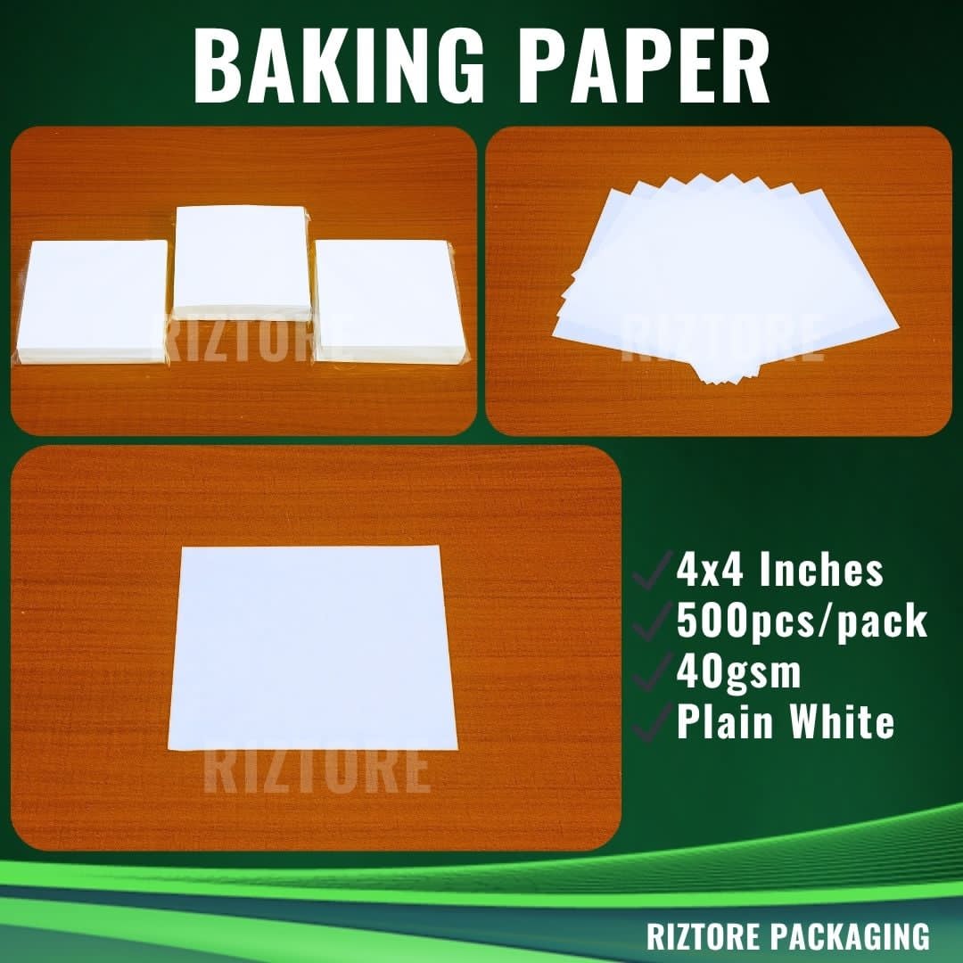Square Baking Paper 4x4" White
