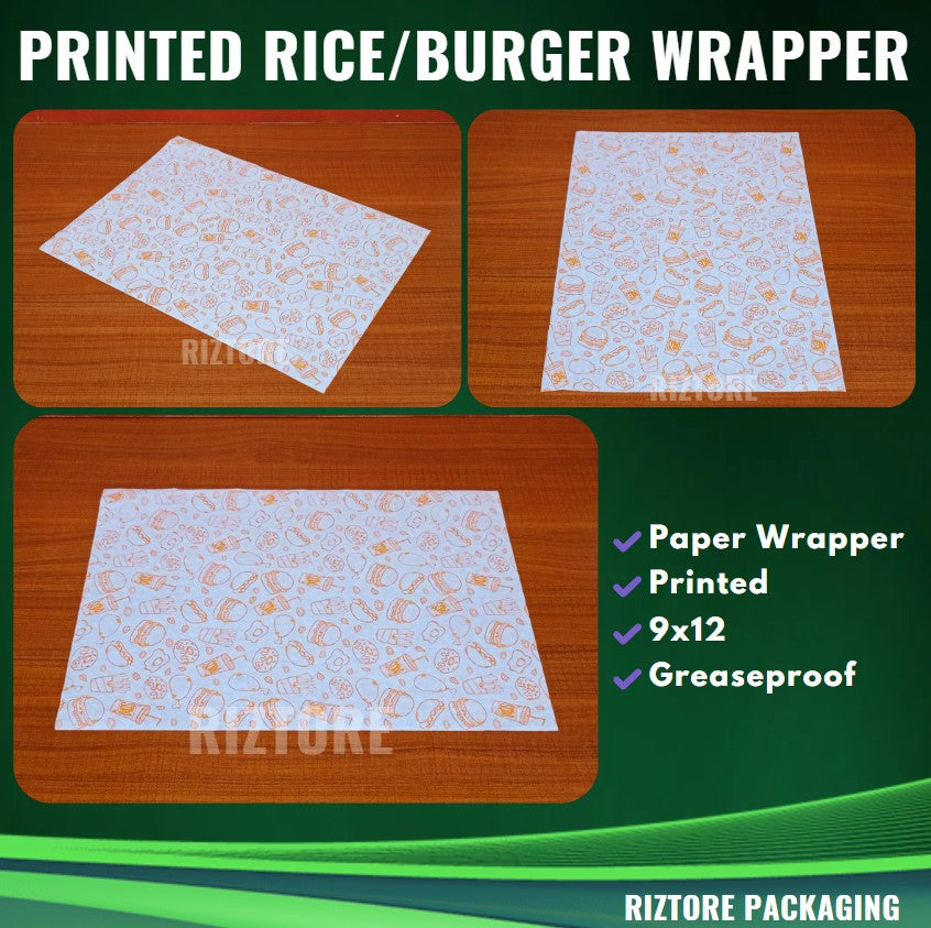 Hamburger Wrapper/Food Liner 9x12"