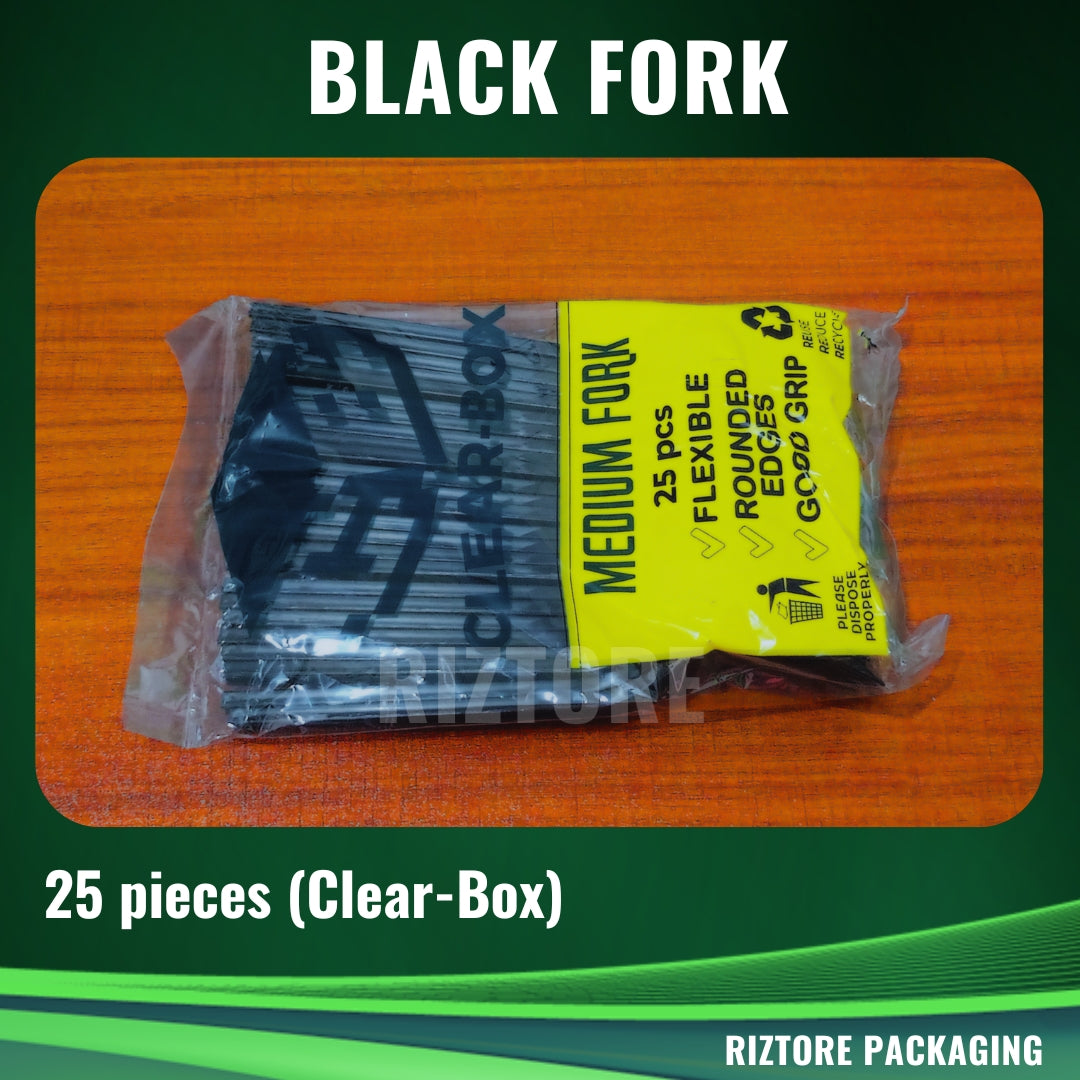 Fork Split Box Black Spoon / Fork (Clear-Box) – Riztore Packaging