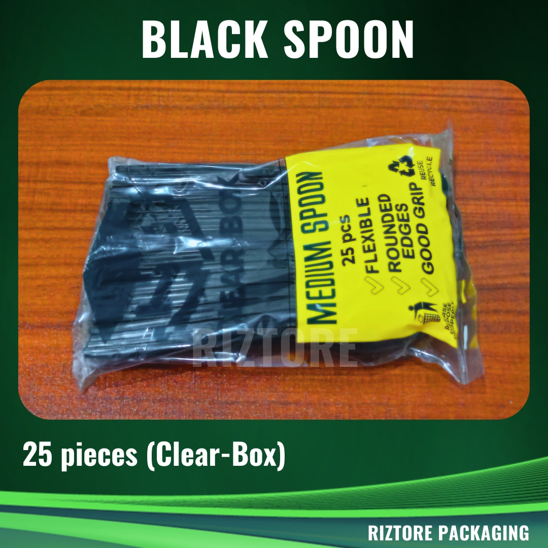 Black Spoon / Fork (Clear-Box)