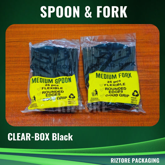 Black Spoon / Fork (Clear-Box)