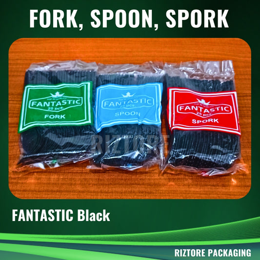 Black Spoon / Fork / Spork (Plastic)