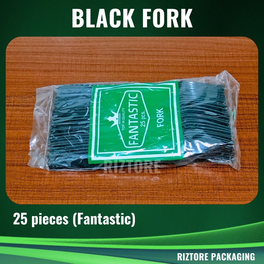 Black Spoon / Fork / Spork (Plastic)