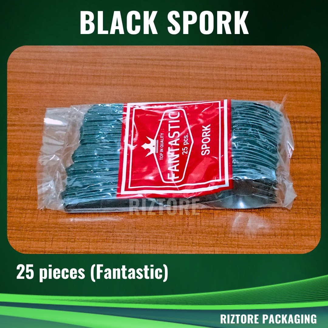 Black Spoon / Fork / Spork (Plastic)