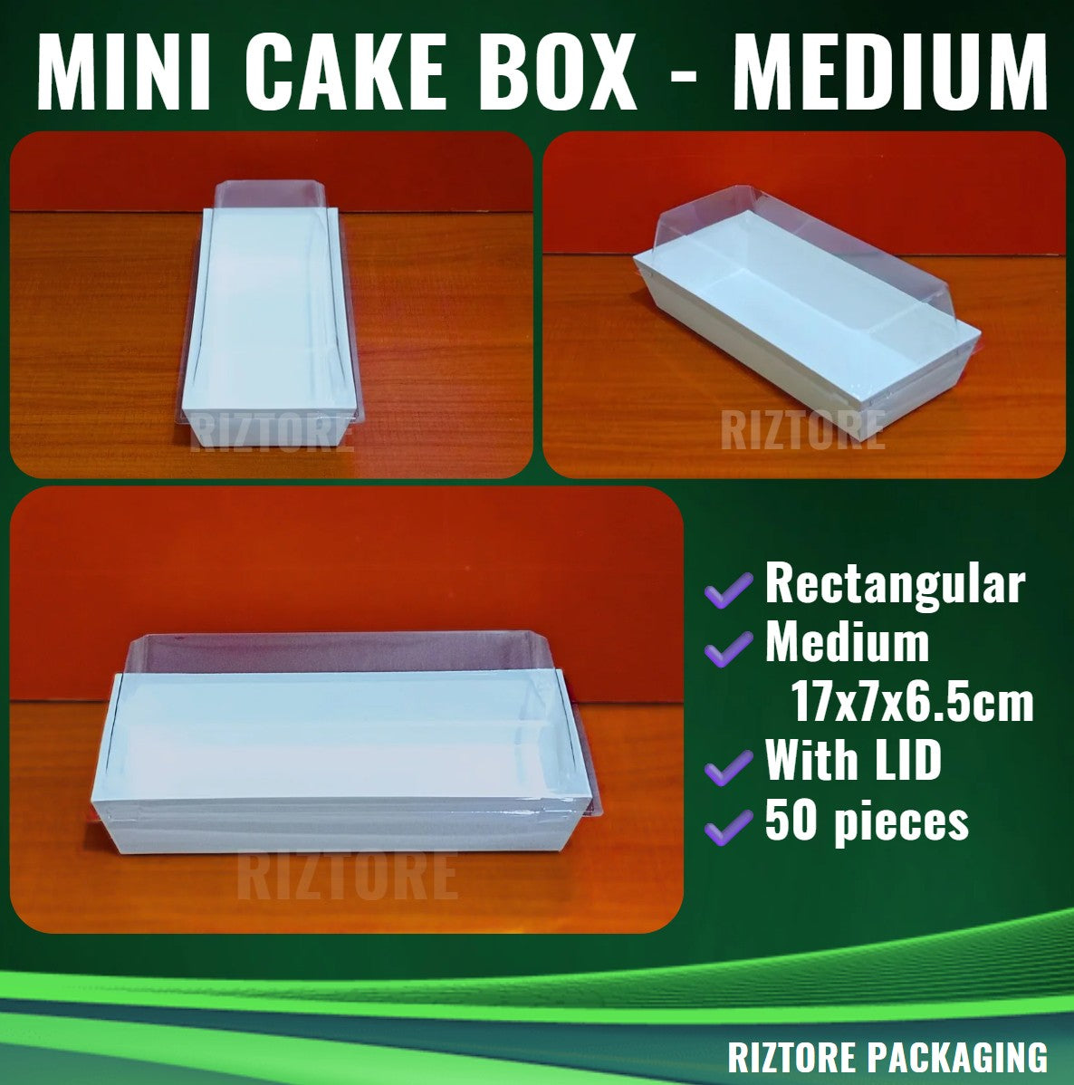 Mini Cake /  Pastry Box White with LID 50pcs/pack