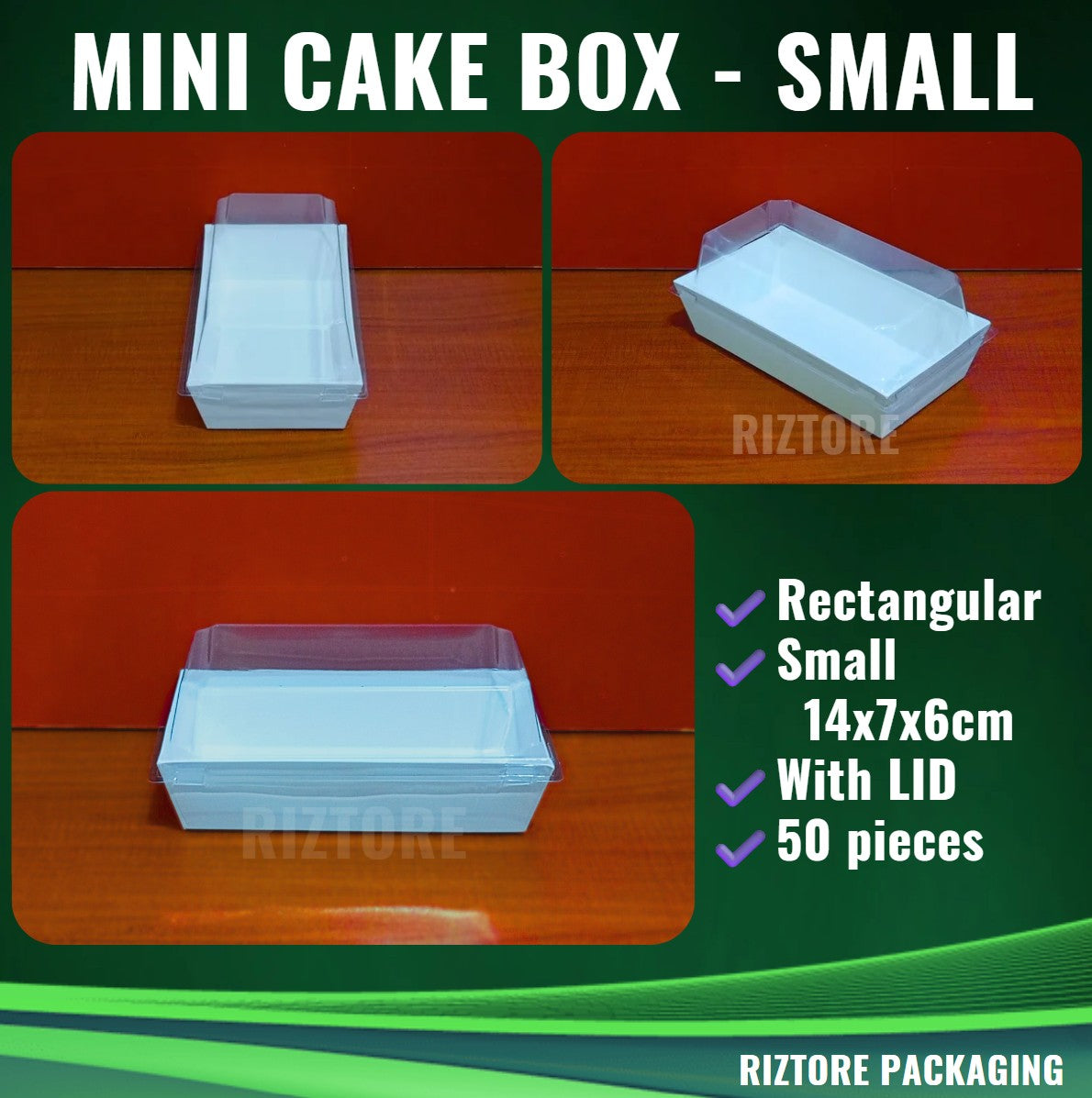 Mini Cake /  Pastry Box White with LID 50pcs/pack