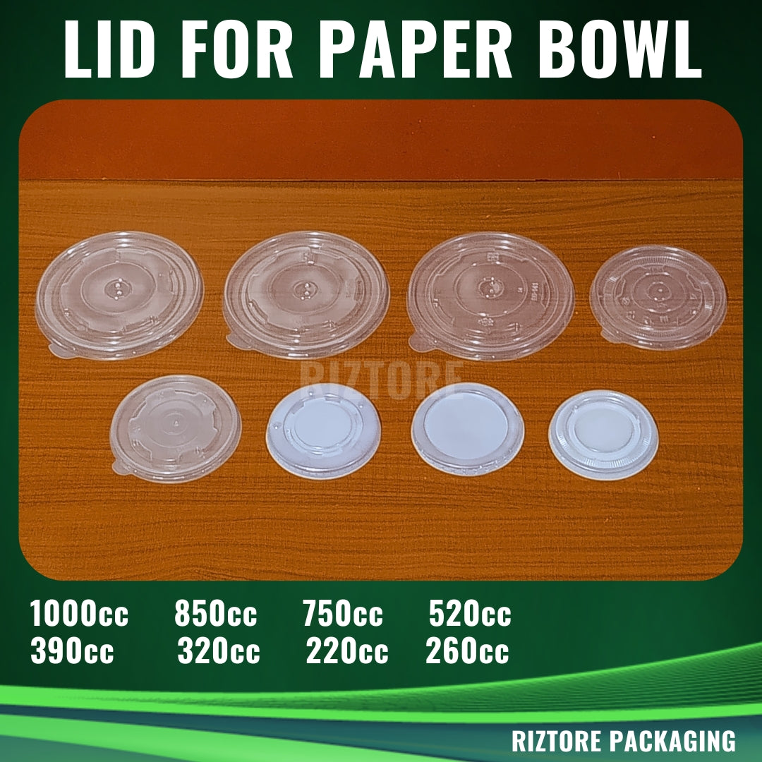 Plain White Paper Bowl & Lid  (100 pcs)