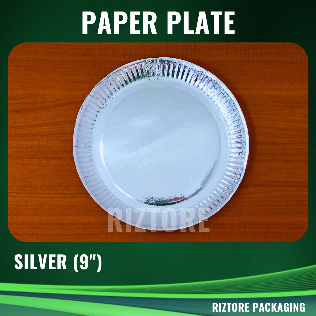 Paper Plate (Silver & White)