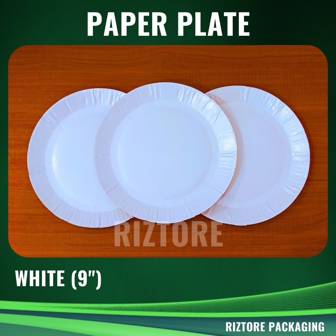 Paper Plate (Silver & White)