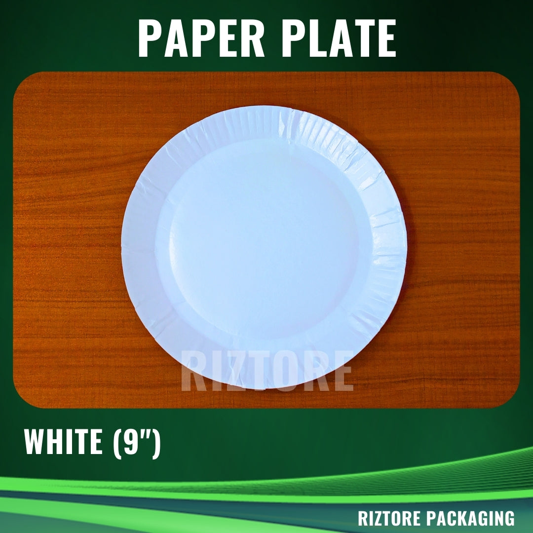 Paper Plate (Silver & White)