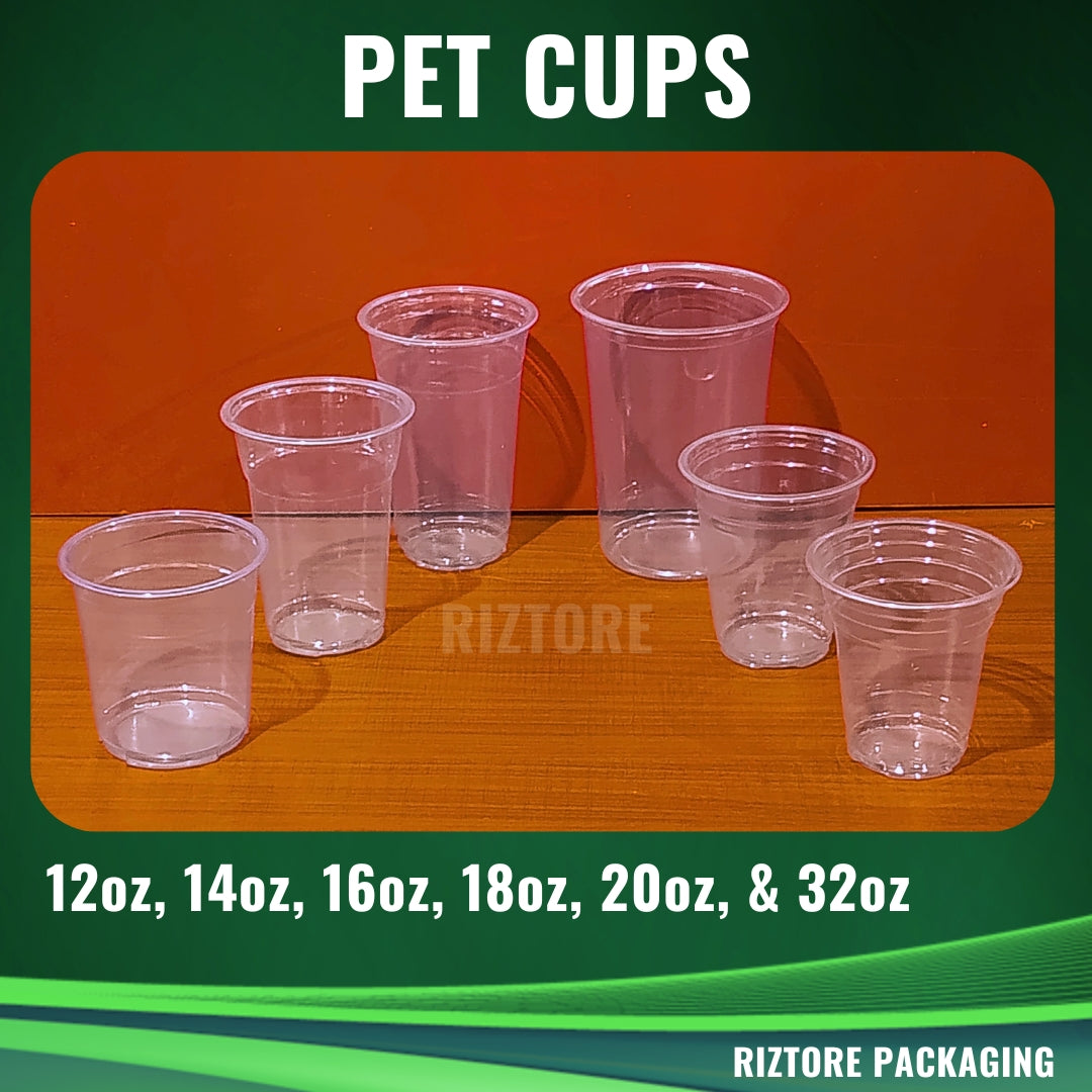 PET Cups and Lids 98mm 100 pcs