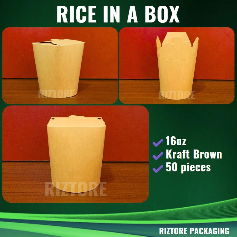 Rice in a Box Kraft Brown 16oz and 26oz