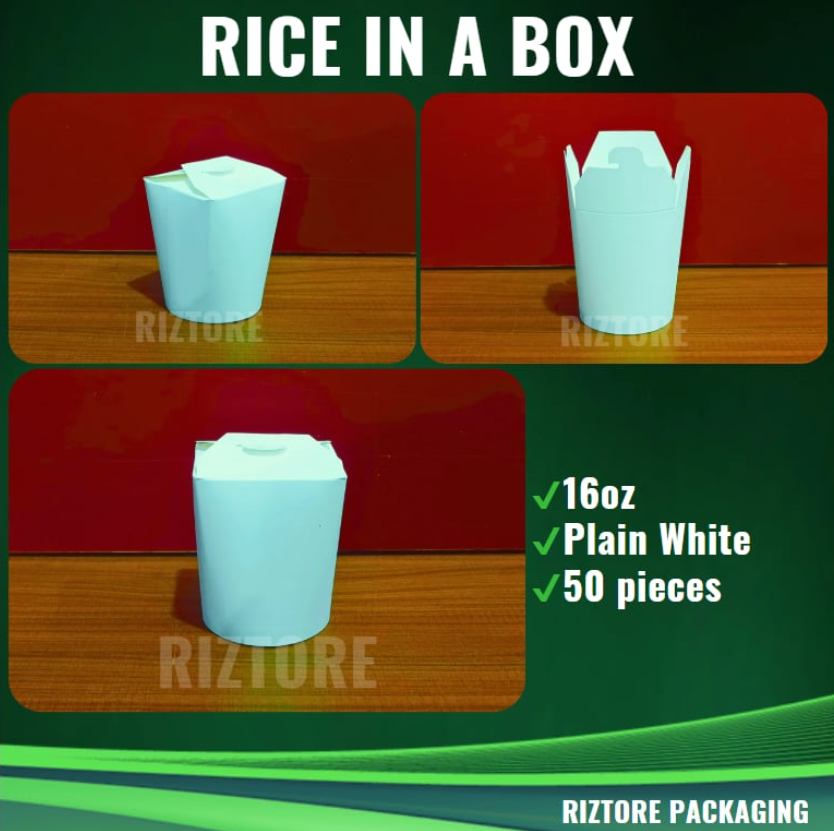 Rice in a Box Kraft Brown and White 16oz and 26oz
