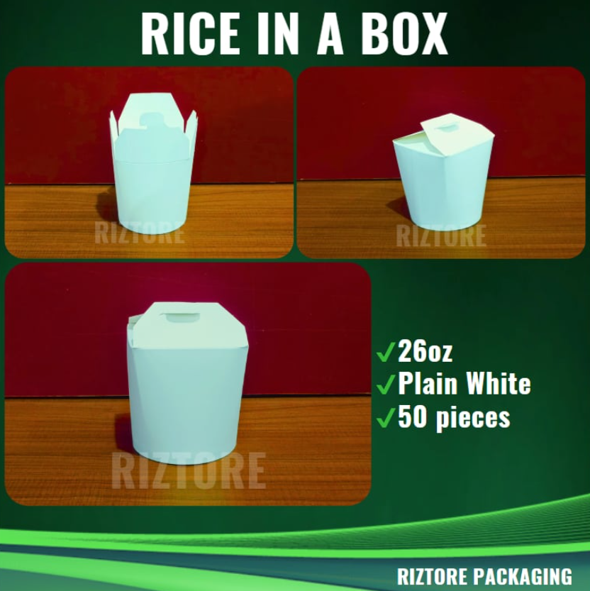 Rice in a Box Kraft Brown and White 16oz and 26oz