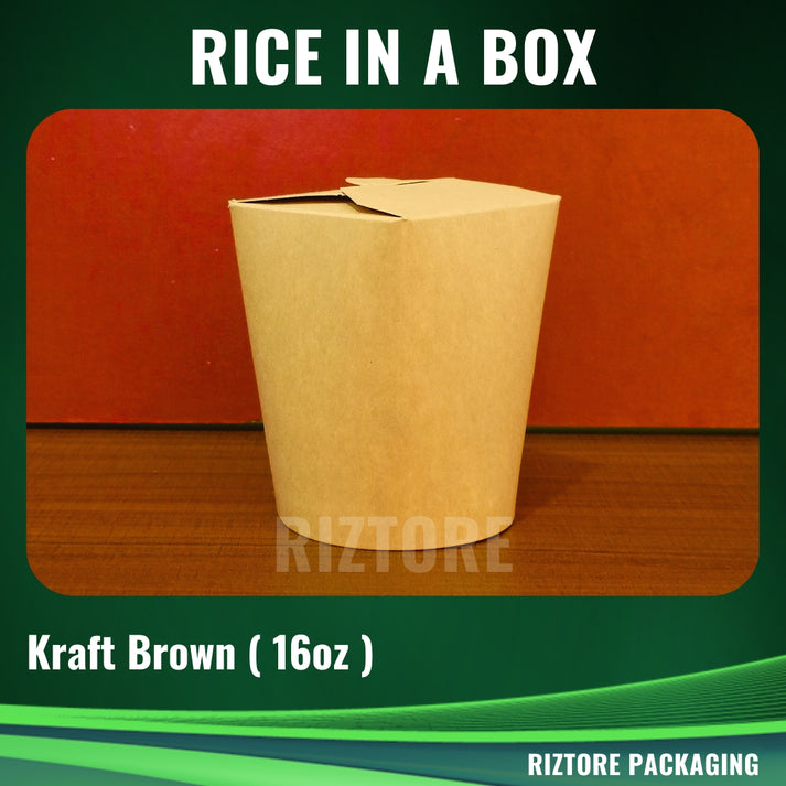 Kraft Box Rice Rice in a Box Kraft Brown and White 16oz and 26oz – Riztore Packaging
