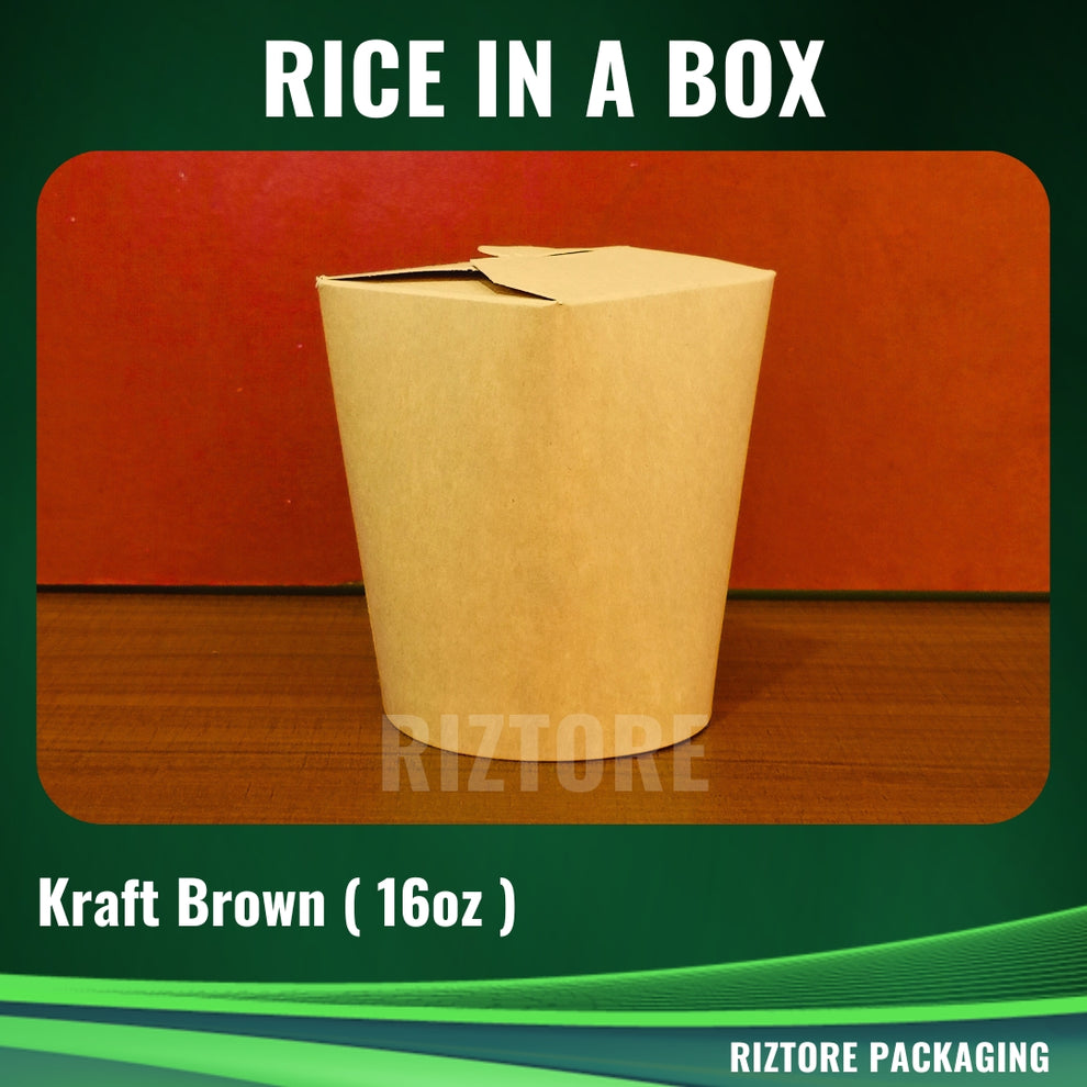 Rice in a Box Kraft Brown and White 16oz and 26oz – Riztore Packaging