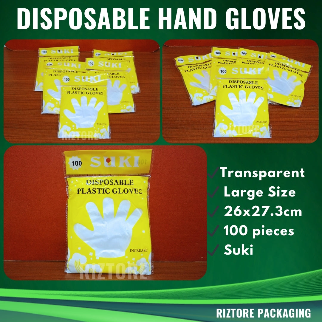 SUKI Disposable Hand Gloves (Plastic)