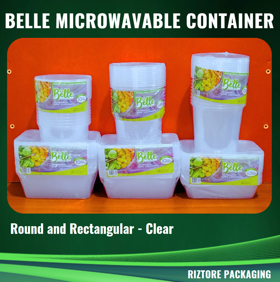 BELLE Microwavable Container Clear Series 10pcs/pack