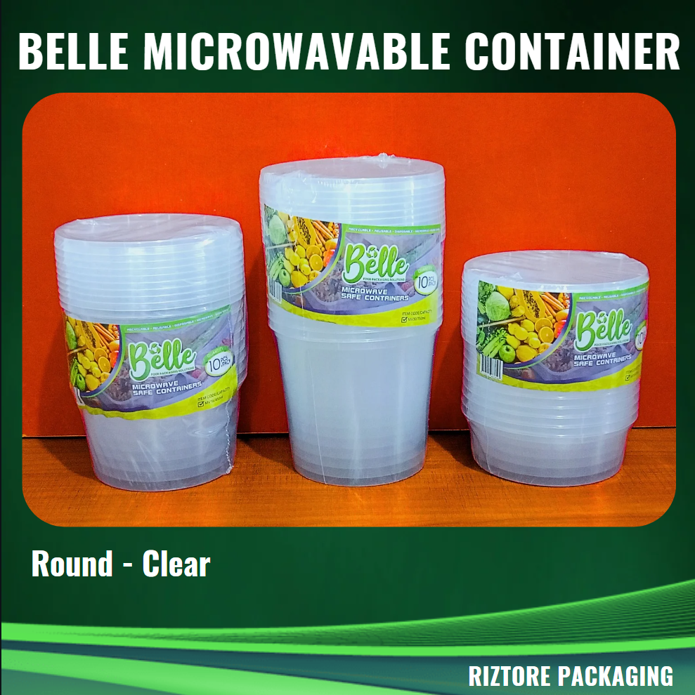 BELLE Microwavable Container Clear Series 10pcs/pack